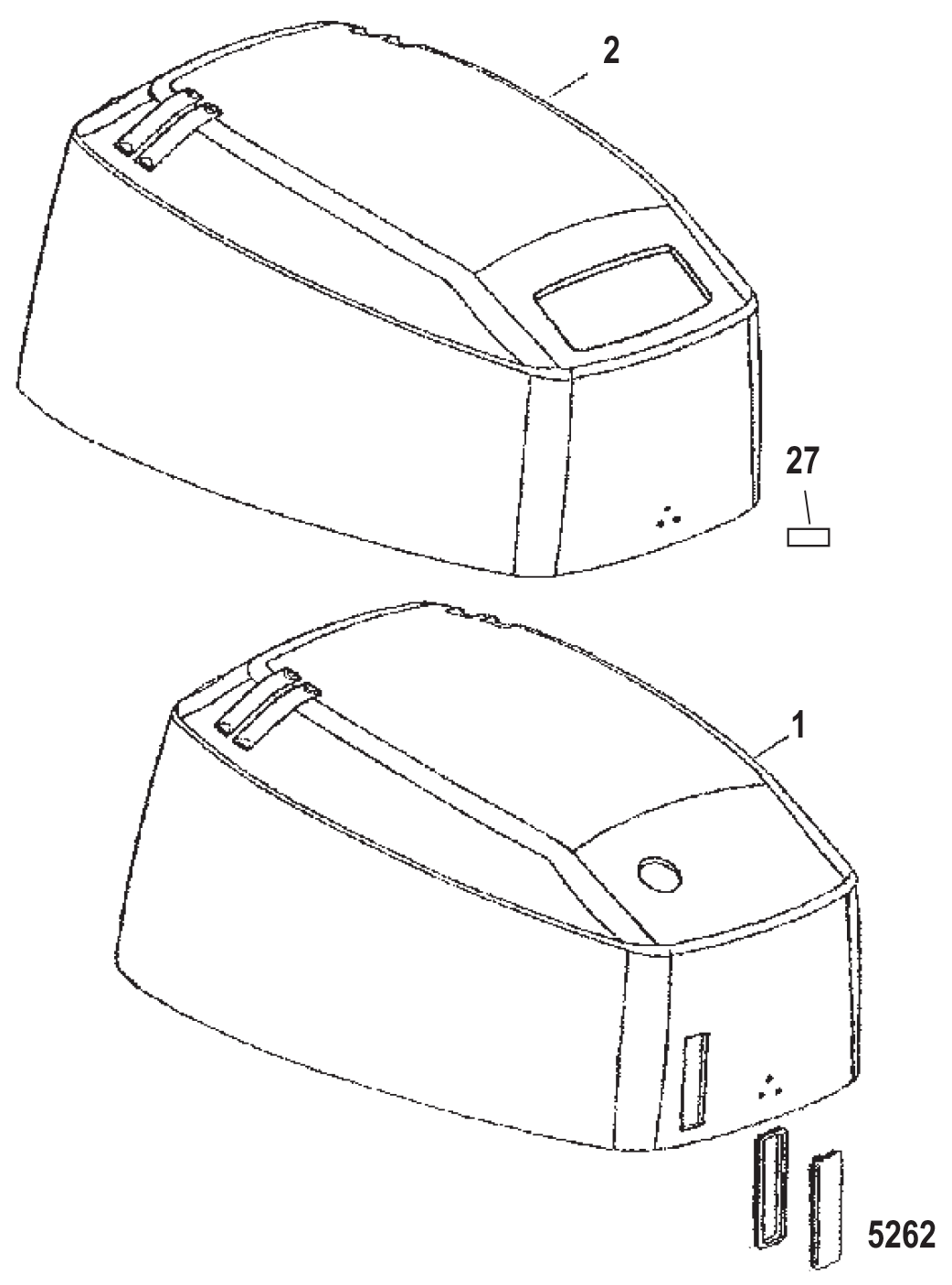 Top cowl diagram 5262   1 825239T13 TOP COWL ASSEMBLY (Black)(Electric) Supersedes: 825239A13 825239T14 TOP COWL ASSEMBLY (Silver)(Electric) Supersedes: 825239A14  2 825239T11 TOP COWL ASSEMBLY (Black)(Manual) Supersedes: 825239A11 825239T12 TOP COWL ASSEMBLY (Silver)(Manual) Supersedes: 825239A12